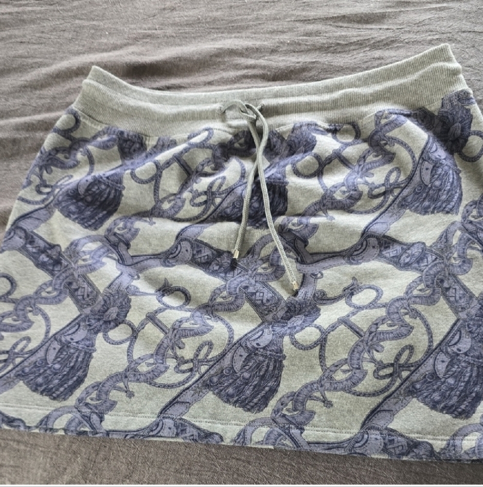 Hermes Elegant Gray Patterned Skirt
